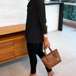 Women's Cowl Neck Batwing Sleeve Top Casual Long Sleeve Loose Pullover Comfortable Soft Drape Blouse