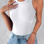 O-Neck Sleeveless Basic Slim Fit Skinny Tank Casual Top(Without Pads)