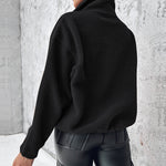 Stand Collar Zipper Design Casual Sweatshirt