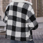 Nadorine Double Sided Fleece Long Sleeve Plaid Jacket