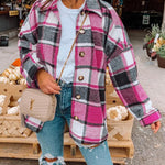 Flannel Shirt Long Sleeve Button Up Ladies Plaid Jackets