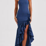 Sexy Off-shoulder Slim Fit Irregular Hem Maxi Dress