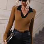 Nadorine Bell Sleeve Lapel Sweater