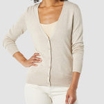 Long Sleeve Choker Top Lightweight Vee Cardigan Sweater