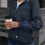 Casual Sportswear Solid Pocket Hooded Collar Outerwear