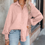 Nadorine Satin Button Down Blouse Zebra Print Lantern Casual Long Sleeve Collared Shirts Tops