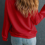 Nadorine Christmas Santa Claus Graphic Round Neck Casual Tops