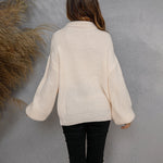 Nadorine Casual Long Sleeve Half Zip Pullover Sweaters