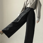 Loose Wide Leg Asymmetric Solid Color Casual Pants Bottoms Trousers