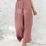 Simple Wide Leg Loose Elasticity Casual Pants Bottoms
