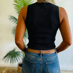3 Pack Women's Rhinestone Sleeveless Ribbed Fitted Tank Tops