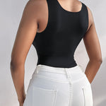 Chicme Contourx U Neck Shapewear Built In Bra Sleeveless High Strechy Slim Fit Tank Bodysuits