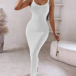 Spaghetti Strap U-Neck Casual Maxi Dress Slim Fit Cami Vacation Dress
