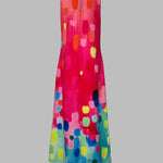Loose Sleeveless Contrast Color Printed V-Neck Maxi Dresses