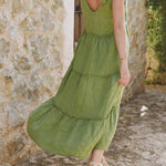 Layered Linen Maxi Dress