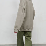 Solid Color Loose Sweatshirt Street Style Oversize Polar Fleece Pullover