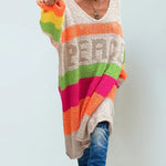 Nadorine Women's Bohemian Casual Pullover Sweater Dress