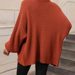 Nadorine Women's Button Down Horizontal-Ribbing Longline Cardigan