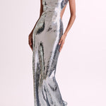 Slim Fit Square Neck Halter Backless Maxi Dress