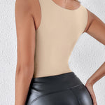 Chicme Contourx U Neck Shapewear Built In Bra Sleeveless High Strechy Slim Fit Tank Bodysuits