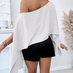 Women's Off Shoulder Convertible Crop Top Casual Multi Wear Slit Blouse with Bandeau