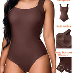 Chicme Contourx U Neck Shapewear Built In Bra Sleeveless High Strechy Slim Fit Tank Bodysuits