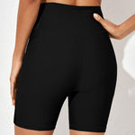 High Waisted Tummy Control Bikini Bottoms Stretchy Quick Dry Water Beach Shorts with Pockets