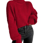 Rolled Neck Drop Shoulder Sweater