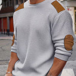 Bennett | Casual Patch Waffle Knit Sweatshirt