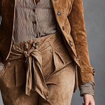 Women's Suede Single-Breasted Lapel Cropped Jacket