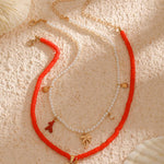 Tahiti Sunset Pearl Beach Necklace Gold