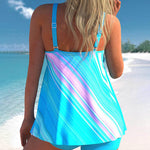 High Waisted Tie Dye Tankini Swimwear Tummy Control with Boyshorts Bathing Suit