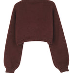 Fashionable Cookie Man Pattern Short Casual Knitted Cardigan