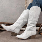 Colby | Embroidered Knee-High Boots