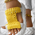Braided Hollow Out Slippers Summer Sandals