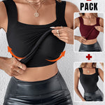 Chicme Contourx 2 Piece U Neck Shapewear Built In Bra Tank High Strechy Sleeveless Slim Fit Tops Camisole