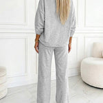 Women's 2 Piece Sweatsuit Set Mock Neck Zip Sweatshirt and High Waisted Straight Leg Sweatpants Casual Loungewear