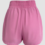 2 Pieces V Neck Button Decor Bell Sleeve Top and Casual Drawstring Stechy Waist Shorts Set