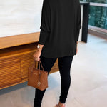 Women's Cowl Neck Batwing Sleeve Top Casual Long Sleeve Loose Pullover Comfortable Soft Drape Blouse
