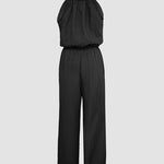 Womens Spaghetti Strap Drawstring Tied Waist Jumpsuit Casual Overalls