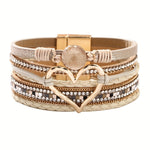 Georgia - Bohemian Multi-Layer Heart Leather Bracelet