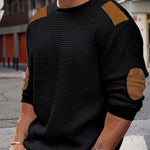 Bennett | Casual Patch Waffle Knit Sweatshirt