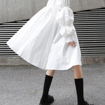 Loose Original Designed Irregular Puff Shirt Dress