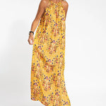 Summer Printed Sleeveless Halter Neck Slit Casual Vacation Dress