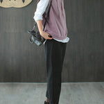 Artistic Retro Solid Hooded Vest