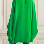 Simple Long Batwing Sleeves Solid Color Round-Neck Mini Dresses