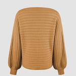 Solid Color Long Sleeve Off Shoulder Tunic Sweaters