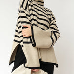 Women's Striped Turtleneck Sweater