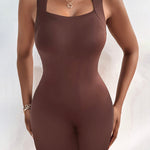 Seamless Square Neck Sleeveless Tank Top Tummy Control Bodysuit Romper