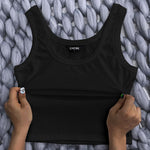 Scoop Neck Sleeveless Ribbed Tank Top Cami Tee Shirts